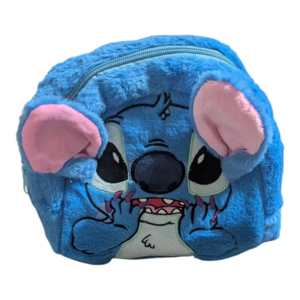 Blue Plush Mini Backpack Kids Cute Alien Character Small Bag - Picture 2 of 4